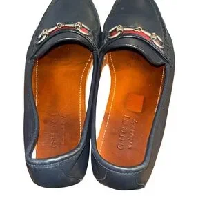 Gucci Black and Orange Slip on Leather Loafer s-l400.jpg main image 2